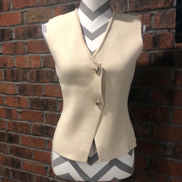 She + Sky Sweaters - She + Sky Cream V-Neck Sweater Vest